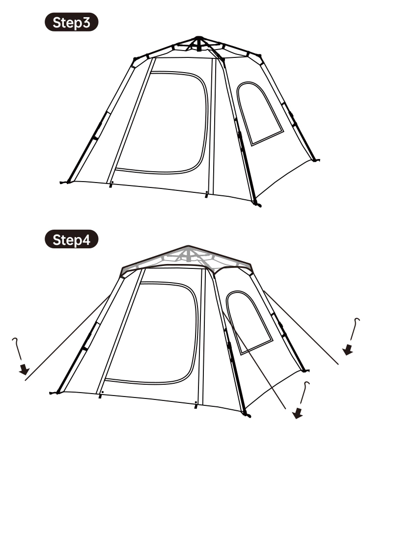Cheap Goat Tents  Outdoor Ango Automatic Tent 3 4 People Quick Open With Large Hall 2 Doors Camping Tents Five Sided Ventilation UPF50+   